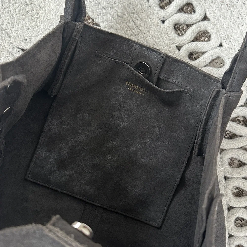 Hammitt OLIVER tote blue gray silver suede bag like new - Picture 5 of 7